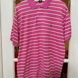 Polo by Ralph Lauren Pink and White Striped Shirt